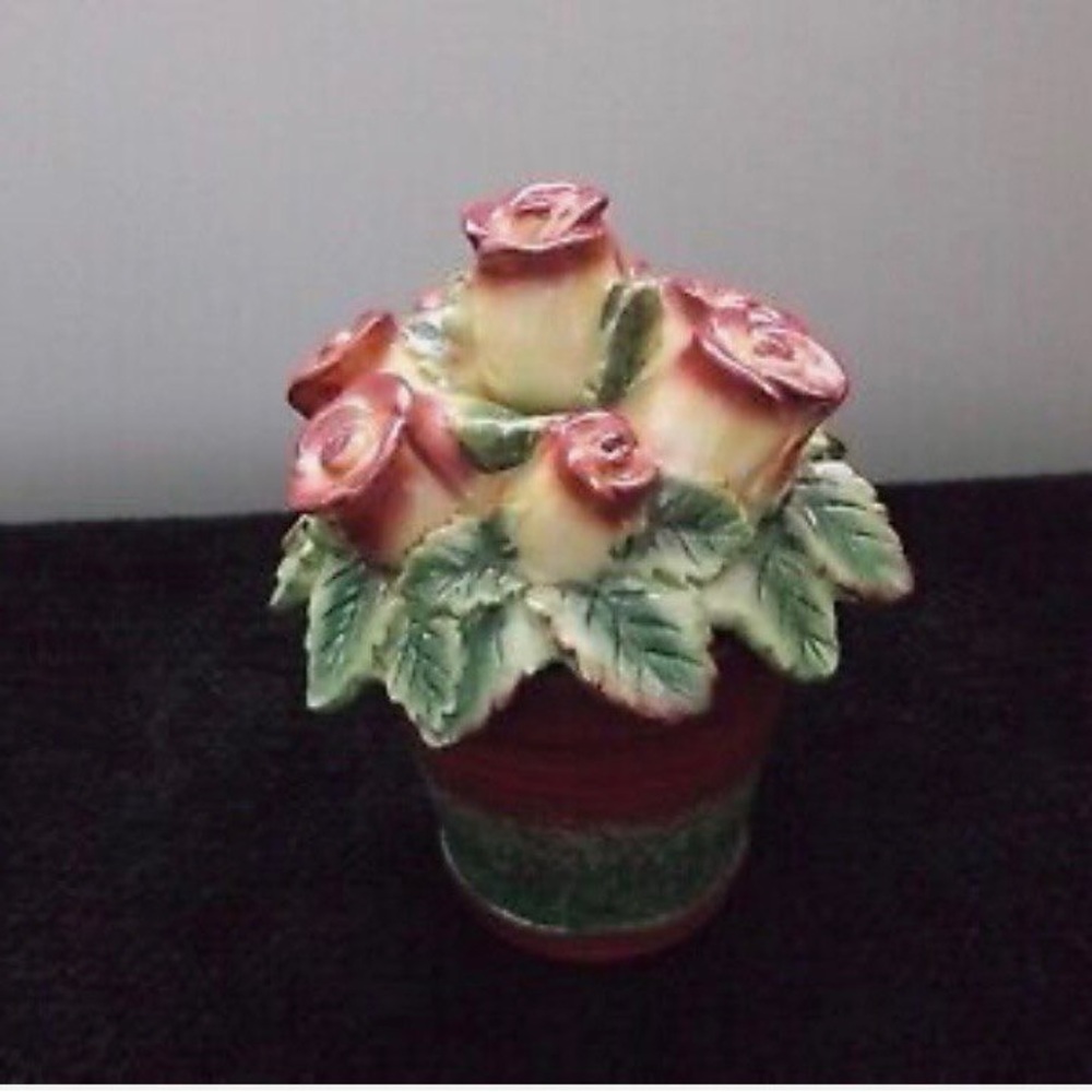 Fitz and Floyd Orange Ceramic Pot